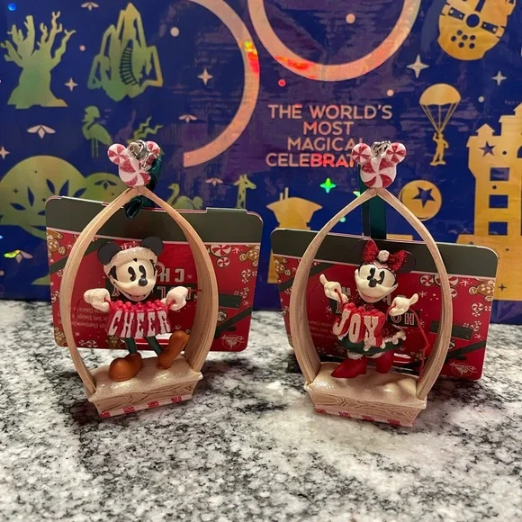 Disney Sketchbook Mickey Cheer and Minnie Joy New Ornaments